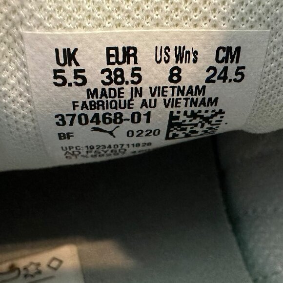 Puma Vikky Leather Sneaker White Gold Logo Lace-Up Tennis Shoes Size 8 Women's - Picture 13 of 13